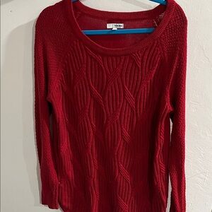 Sonoma Red Textured Knit Sweater